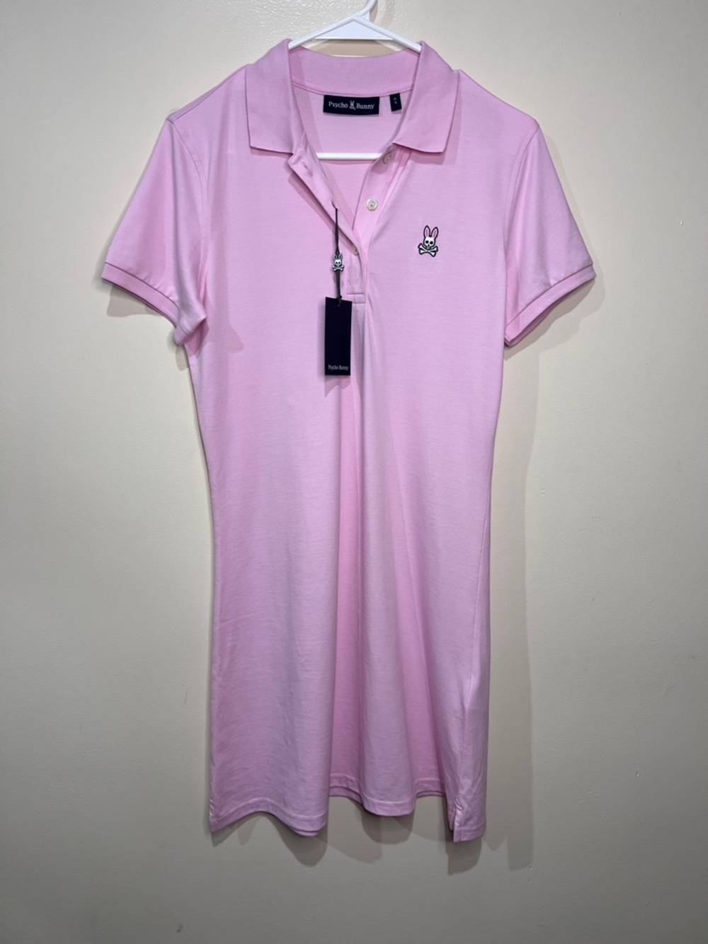 Psycho Bunny Polo Dress Womens Small Pink NWT Pima Cotton Short Sleeve